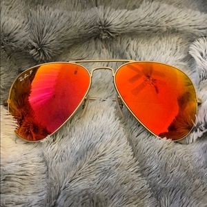 Orange polarized Ray bans